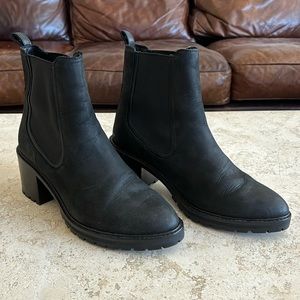 Thursday Boot Co. “Knockout” high heeled Chelsea boot in black matte leather
